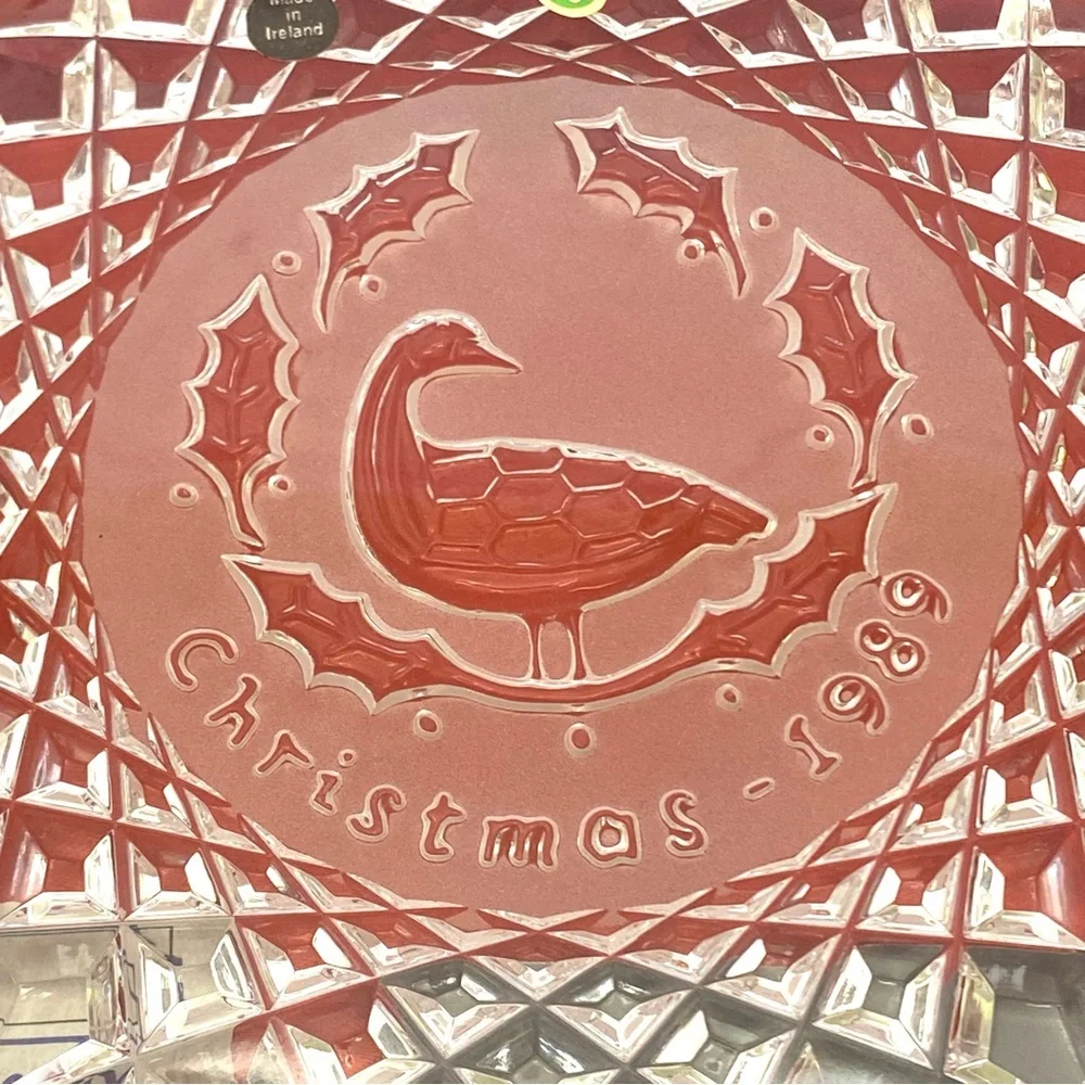 Vintage Waterford Crystal Holiday Dish Partridge Design Christmas 1989